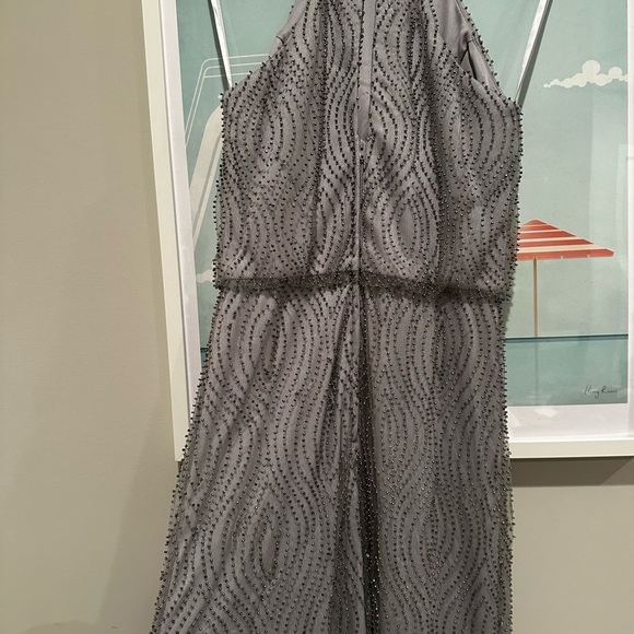 ⭐️KLEINFELD Storm Gray Beaded Evening Gown - Size 2 - Picture 5 of 8
